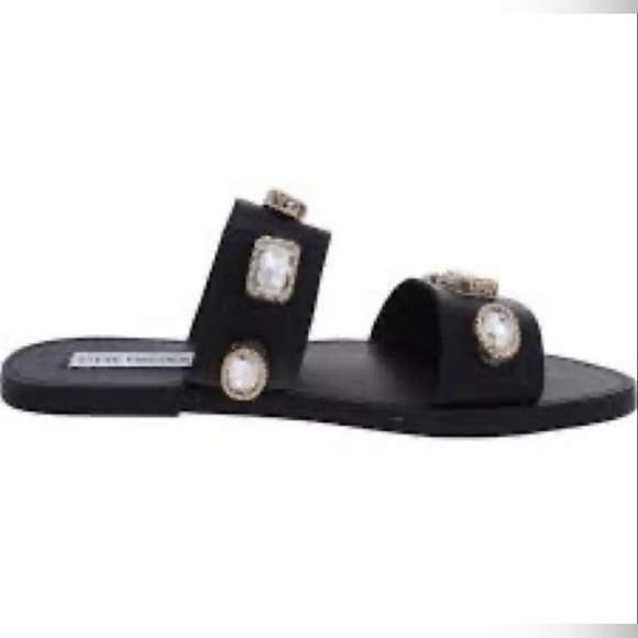 Steve Madden Shoes - Steve Madden Jem Womens Leather Embellished Flat Sandals Size 5